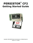 CF2 Getting Started Guide - Persistor Instruments Inc