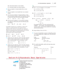 Section A-2 Polynomials: Basic Operations