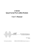 CM310 Quad Serial Port utilityModule User`s Manual