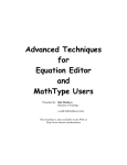 Advanced Techniques for Equation Editor and