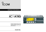 IC-A110 Instruction Manual