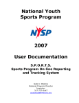 National Youth Sports Program 2007 User Documentation