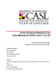 Final Technical Report E.3.4 User Manual for AVIA