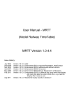 User Manual - MRTT (Model Railway TimeTable) MRTT Version 1.0