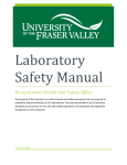 lab safety manual - University of the Fraser Valley