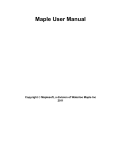 Maple User Manual