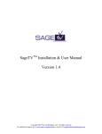 SageTV Installation & User Manual