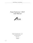 Peak Performer 1 RCP User Manual
