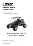 Carter Brothers Go Kart Interceptor GTR 250 Model 2861 – Live Axle