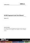 HL100 Fingerprint Lock User Manual