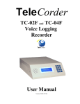 TC-02F and TC-04F Voice Logging Recorder User Manual