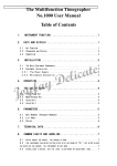 Table of Contents The Multifunction Timegrapher No