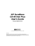 HP SureStore CD-Writer Plus User`s Guide