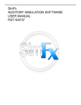 SimFx AUDITORY SIMULATION SOFTWARE USER MANUAL PST