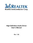 High Definition Audio Driver User`s Manual