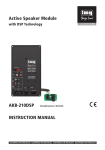 INSTRUCTION MANUAL Active Speaker Module