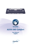 2. Getting to know your ALVA 640 Comfort