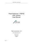 Peak Performer 1 PDHID (930- Series) User Manual