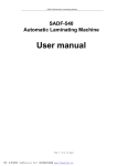 SADF540 opeartiona manual