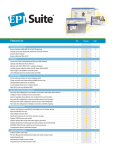 EPISUITE 6.0 Features List