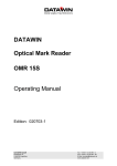 user manual OMR 15S English Date: 07/2004 | Size