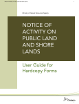Notice of Activity on Public Land and Shore Lands