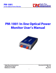 PM-1001 In-line Optical Power Monitor User`s Manual