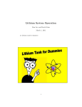 Lithium System Operation