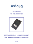user manual for the axicon 9025 portable display & collection unit for