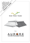 Solar Water Heater Owners Guide
