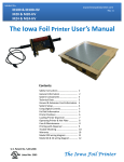 The Iowa Foil Printer User`s Manual