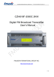User Manual for CZH618F-2000C 2KW FM Transmitter