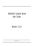 AlterPath Console Server User Guide Version 2.1.6
