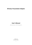 Wireless Presentation Adaptor User`s Manual
