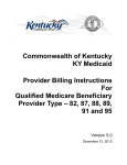 Commonwealth of Kentucky KY Medicaid Provider
