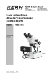 User instructions Jewellery microscope (stereo zoom) KERN OZG 493