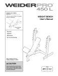 WEIGHT BENCH User`s Manual