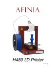 H480 Manual - Afinia 3D Printer