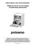 PDW6-SL/W 60 cm Full Height Freestanding Dishwasher