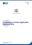 Completing an Online Application Guidance Note