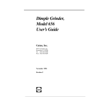 Dimple Grinder, Model 656 User`s Guide