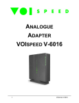 Manual, VOIspeed V-6016 FXS SIP Adapter (Legacy