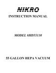 55 Gallon HEPA Vacuum User Manual
