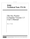 The Itsy Pocket Computer Version 1.5: User`s Manual