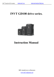 INVT GD100 drive series. Instruction Manual