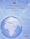 Administrator`s Manual for LISTSERV Maestro 3.3 - L