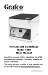 Hematocrit Centrifuge Model 410E User Manual