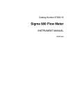 Sigma 980 Flow Meter User Manual