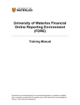 FORE Training Manual - University of Waterloo