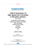 Critical Techniques for High-Speed A/Ds In Real